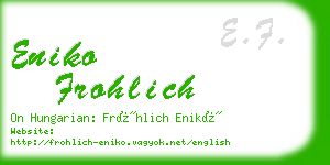 eniko frohlich business card